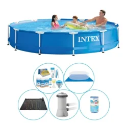 Hot Pool plus tilbehør - 6 stk - Intex Metalramme Rund 366x76 cm Pooler