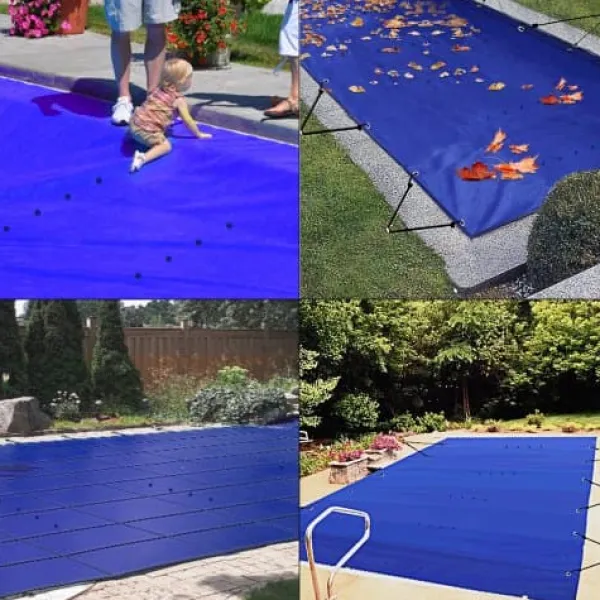Online Pool sikkerhedscover, 400x800 cm, Blå, PVC Pool- & Spatilbehør