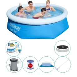 Discount Pool Super Sæt - Fast Sæt Rundt 244x66 cm Pooler