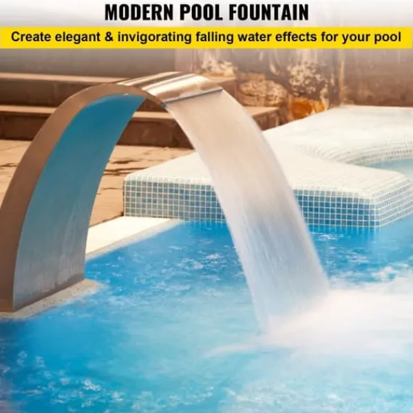 Pool Vandfontæne i Rustfrit Stål til Dam og Have med Svømmebassin Vandfald. Springvand & Damme