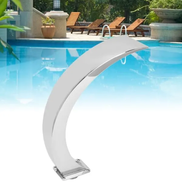 Online Pool Waterfall Fountain G1 Invändig gänga 304 Rostfritt stål Rund Böjd Design Utomhuspool Fontän för Lekplats Springvand & Damme