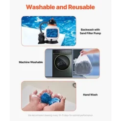 Discount Poolfilterbolde, til Sandfilterpump Swimming Pool, 1,5 lbs, Genanvendelig, Blå Pool- & Spatilbehør