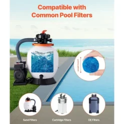Discount Poolfilterbolde, til Sandfilterpump Swimming Pool, 1,5 lbs, Genanvendelig, Blå Pool- & Spatilbehør