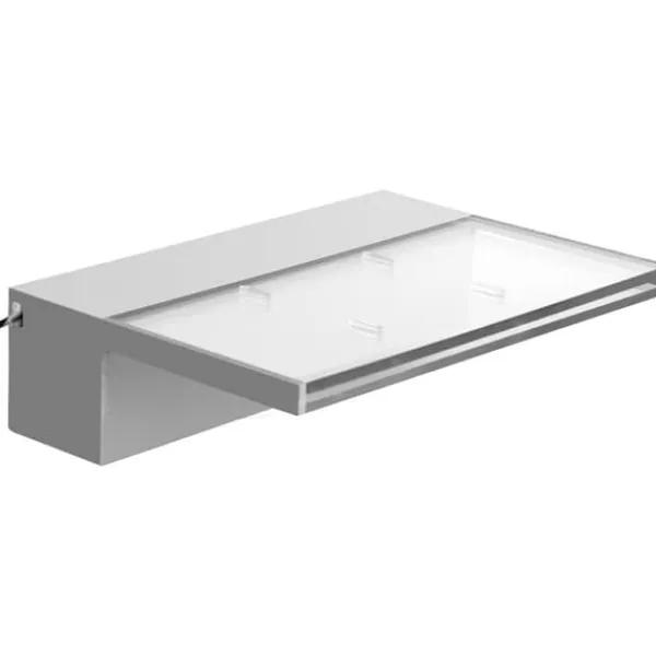 Springvand & Damme^Poolfontæne med overløb 11,8x3,2x8,1 tommer. Blå LED-stribe, solid akryl til have dam og svømmebassin. Perfekt vandfaldseffekt!