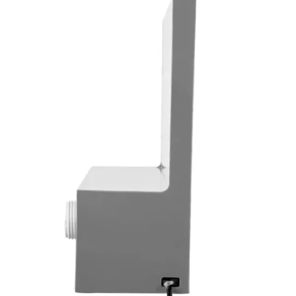 Springvand & Damme^Poolfontæne med overløb 11,8x3,2x8,1 tommer. Blå LED-stribe, solid akryl til have dam og svømmebassin. Perfekt vandfaldseffekt!