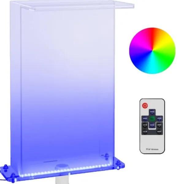 Discount Poolfontæne med RGB LED-lys - Akrylvandfald til pool og havedam | Højde: 51 cm Springvand & Damme
