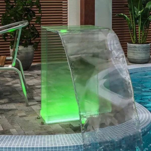 Discount Poolfontæne med RGB LED-lys - Akrylvandfald til pool og havedam | Højde: 51 cm Springvand & Damme