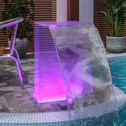 Discount Poolfontæne med RGB LED-lys - Akrylvandfald til pool og havedam | Højde: 51 cm Springvand & Damme