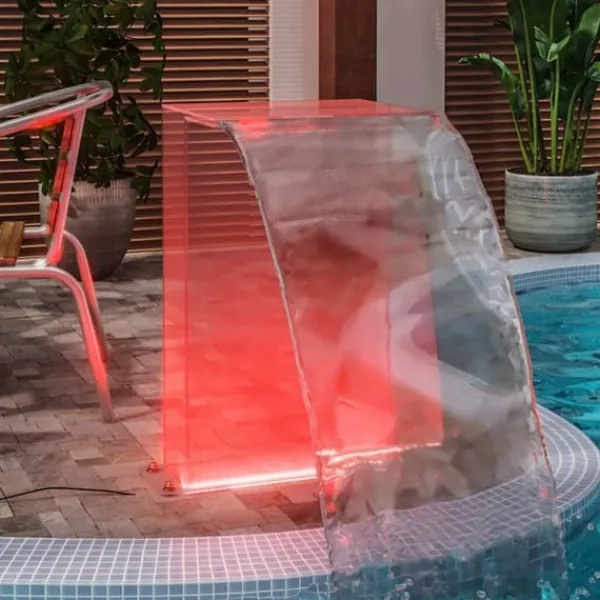 Discount Poolfontæne med RGB LED-lys - Akrylvandfald til pool og havedam | Højde: 51 cm Springvand & Damme