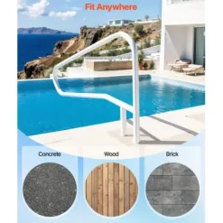 Pool- & Spatilbehør^Poolgelænder, 137,1x81,3 cm, off-white, rustfrit stål
