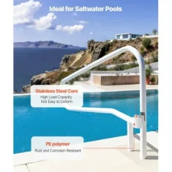 Pool- & Spatilbehør^Poolgelænder, 137,1x81,3 cm, off-white, rustfrit stål