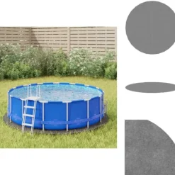 Pool- & Spatilbehør^Poolovertræk - Living poolunderlag Ø244 cm polyester-geotekstil lysegrå
