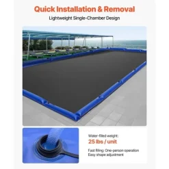 Pool- & Spatilbehør^Poolovertræks vandposer, 6 pakker, 1220mm, Enkeltkammer vandslanger, PVC, Lækagesikre, Blå