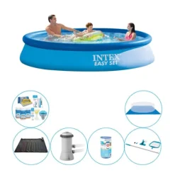 Hot Poolpakke - 7 stk - Intex Easy Set Rund 366x76 cm Pooler