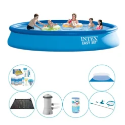 Online Poolpakke - 7 stk - Intex Easy Set Rund 457x84 cm Pooler