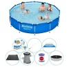 Clearance Poolpakke alt i 1 - Steel Pro Rektangulær 366x76 cm Pooler