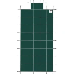 Pool- & Spatilbehør^Poolsikkerhedsafdækning til rektangulære 16x32 fod bassiner, med drænhuller og trin. Perfekt til vinterbeskyttelse. Grøn og solid.