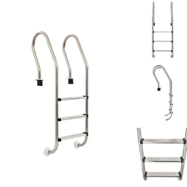 Pool- & Spatilbehør^Poolstiger - Living poolstige 3 trin rustfrit stål 304 120 cm