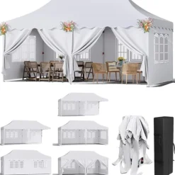 Discount Pop Up Pavillon Telt, Vandtæt UV Beskyttelse, Robust Aluminiumramme,HVID Telte & Lysthuse