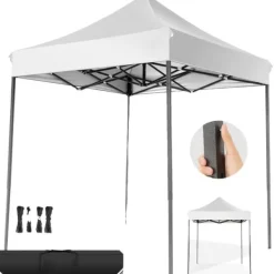 Telte & Lysthuse^Pop Up Telt, UV Beskyttelse, Hurtig Opsætning,2X2M, Hvid