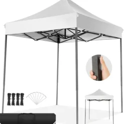 Telte & Lysthuse^Pop Up Telt, UV Beskyttelse, Hurtig Opsætning,2X2M, Hvid