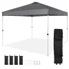 Telte & Lysthuse^Pop-up baldakin festtelt 10x10 fod med bæretaske til camping - mørkegrå, ideelt til udendørs arrangementer!