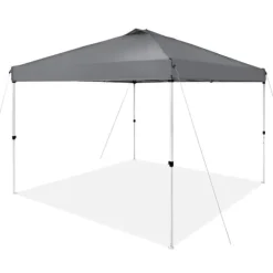 Telte & Lysthuse^Pop-up baldakin festtelt 10x10 fod med bæretaske til camping - mørkegrå, ideelt til udendørs arrangementer!