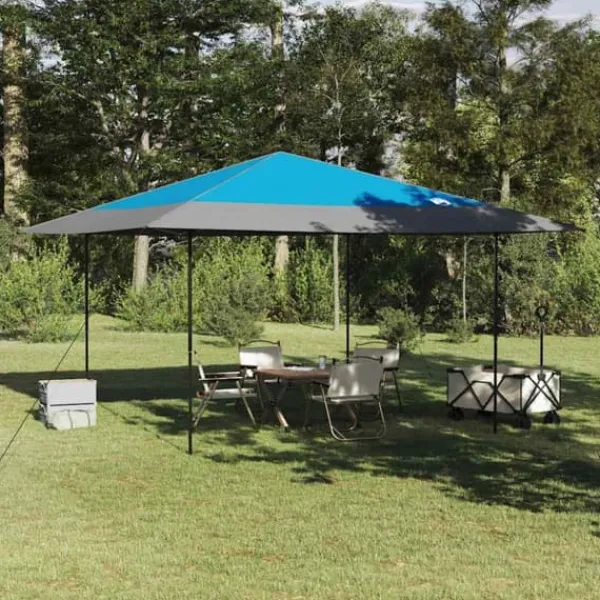 Telte & Lysthuse^Pop-up canopy telt - Rummeligt udendørs skyggetelt | Farve: Blå | Størrelse: 400x400 cm