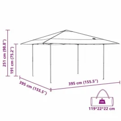 Telte & Lysthuse^Pop-up canopy telt - Rummeligt udendørs skyggetelt | Farve: Blå | Størrelse: 400x400 cm
