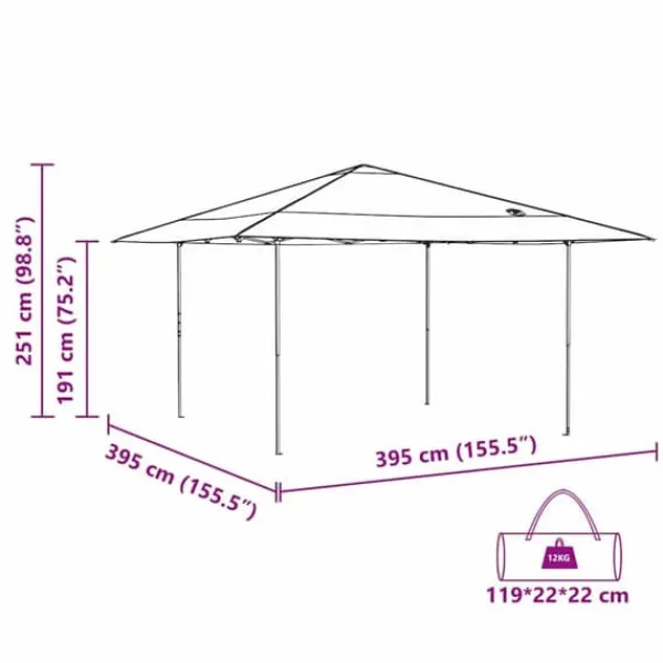 Telte & Lysthuse^Pop-up canopy telt - Rummeligt udendørs skyggetelt | Farve: Blå | Størrelse: 400x400 cm