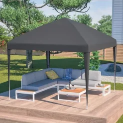 Sale Pop-up Pavillon, Højdejusterbar, Inkluderer Sandposer og Bærepose,3x3M Sort Telte & Lysthuse