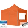 Clearance pop-up tält snabbtält 3x3 m - 4 sidodelar hopfällbart tält aluminium paviljong (certifierad) party lusthus orange tak Telte & Lysthuse