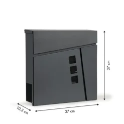 Outlet Postkasse 37 x 37 x 10 cm - Galvaniseret stål - Antracit Postkasser & Brevindkast