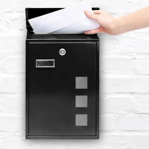 Postkasser & Brevindkast^Postkasse med 3 firkantede udsigtsvinduer