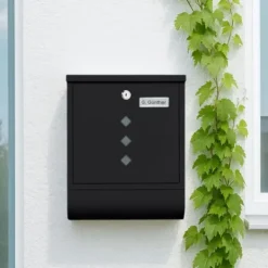 Postkasser & Brevindkast^Postkasse med avisholder, 38x31x13 cm, metal