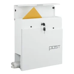 Postkasser & Brevindkast^Postkasse med avisholder, 38x37x12 cm, Metal