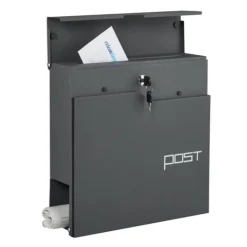 Discount Postkasse med avisholder, 38x37x12 cm, Metal Postkasser & Brevindkast
