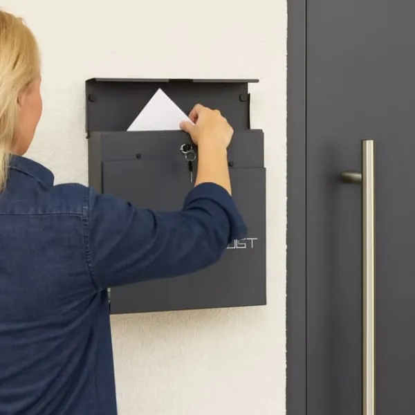 Discount Postkasse med avisholder, 38x37x12 cm, Metal Postkasser & Brevindkast