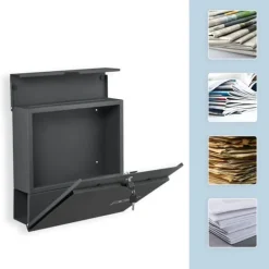 Discount Postkasse med avisholder, 38x37x12 cm, Metal Postkasser & Brevindkast