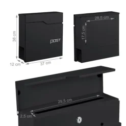 Best Postkasse med avisholder, 38x37x12 cm, metal Postkasser & Brevindkast
