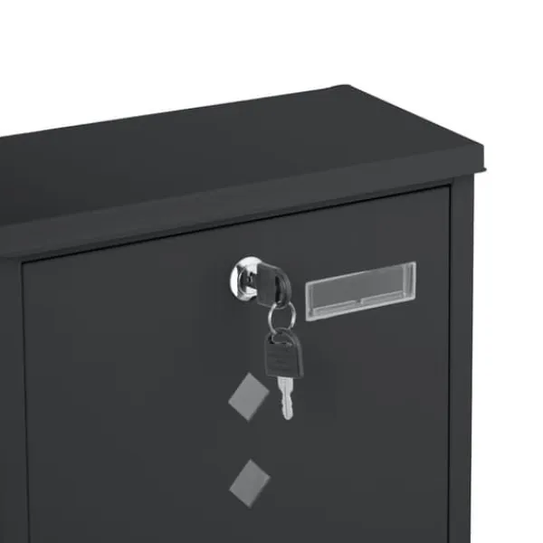 Postkasser & Brevindkast^Postkasse med avisholder, 38x31x13 cm, metal