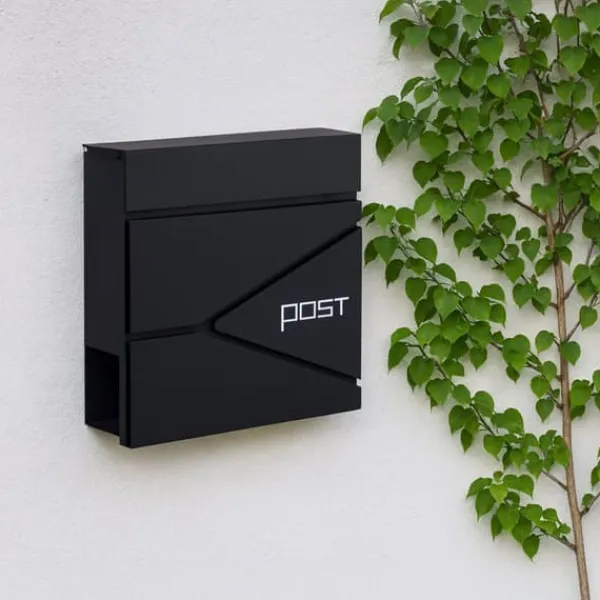 Outlet Postkasse med avisindkast, 38x37x12 cm, metal Postkasser & Brevindkast