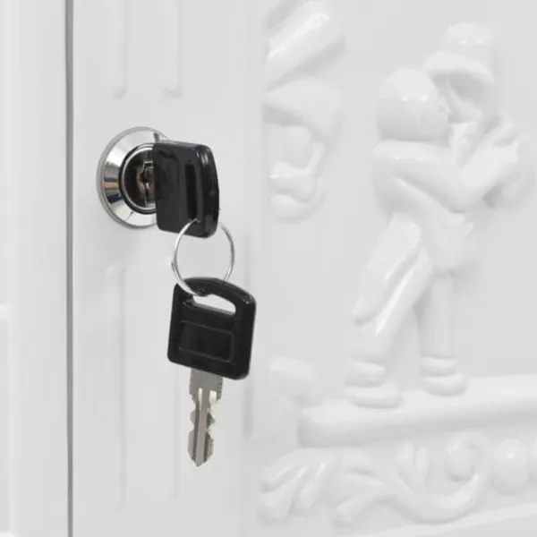 Postkasser & Brevindkast^Postkasse med piedestal aluminium vintagestil rustbestandig hvid - Postkasse Med Piedestal - Postkasser Med Piedestaler - Home & Living