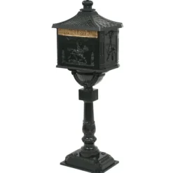 Online Postkasse med piedestal aluminium vintagestil rustbestandig grøn - Postkasse Med Piedestal - Postkasser Med Piedestaler - Home & Living Postkasser & Brevindkast