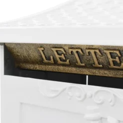 Best Postkasse med piedestal i vintagestil - Rustbestandig aluminium | Farve: Hvid Postkasser & Brevindkast