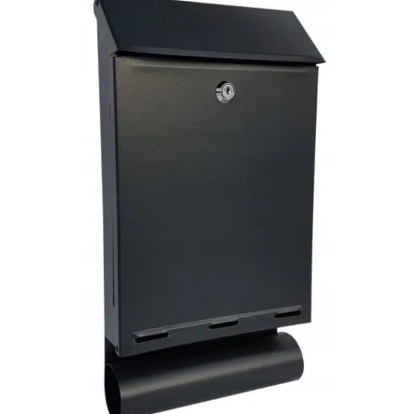 Postkasser & Brevindkast^Postkasse med rør A-4T sort - SKL A4T 489