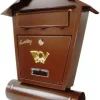Postkasser & Brevindkast^POSTKASSE MED RØR SD2T BRUN - SKL SD2T 878