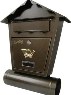 Clearance POSTKASSE MED RØR SD2T GULD - SKL SD2T 854 Postkasser & Brevindkast