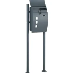 New Postkasse med stativ og avisrum, 44x15x114 cm, antracit Postkasser & Brevindkast
