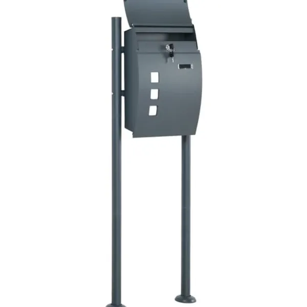 New Postkasse med stativ og avisrum, 44x15x114 cm, antracit Postkasser & Brevindkast